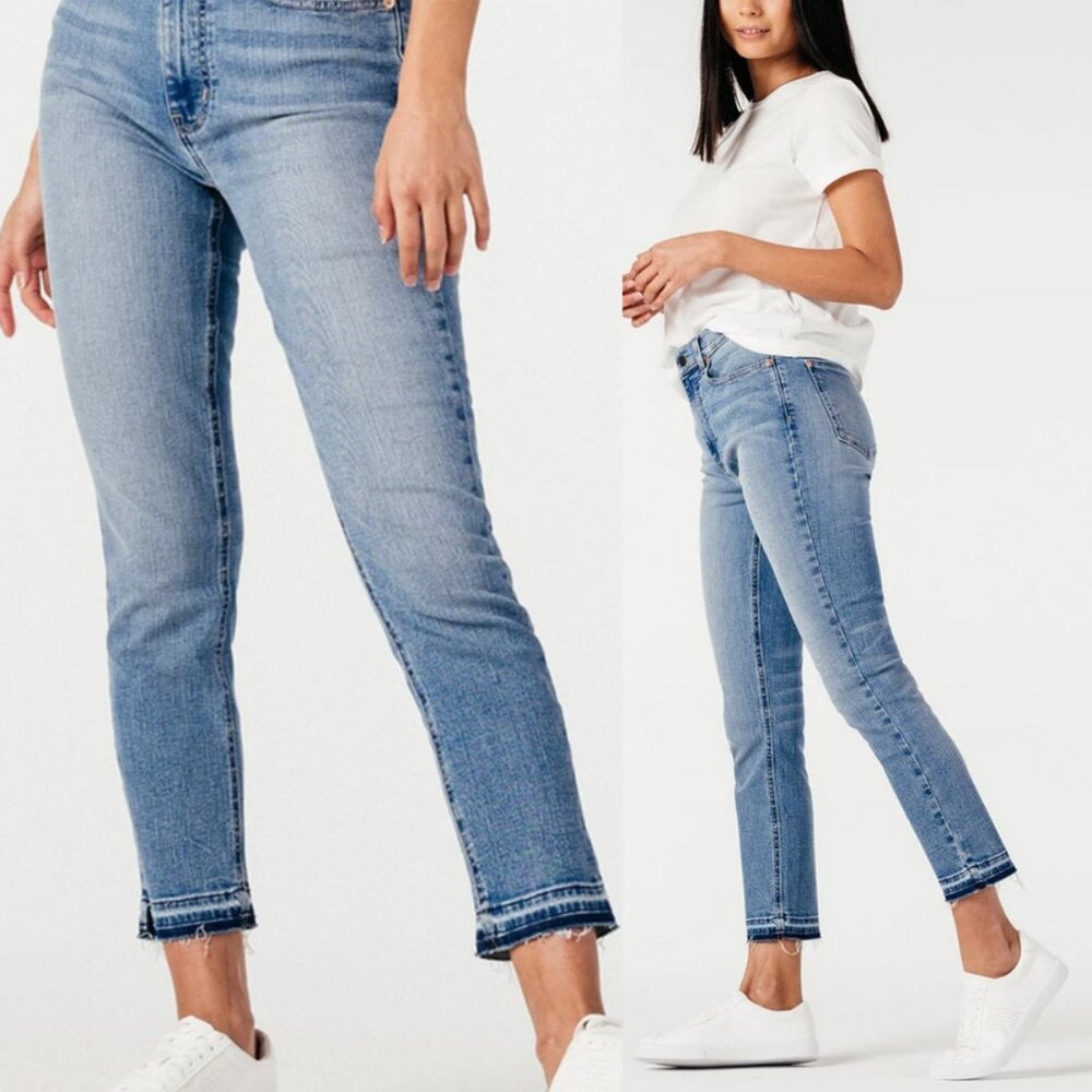 Modern American Soho Crop High Waist Denim Jeans Size 27 Diana Medium Wash $148 - Picture 1 of 16